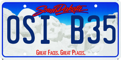 SD license plate 0SIB35