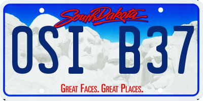SD license plate 0SIB37