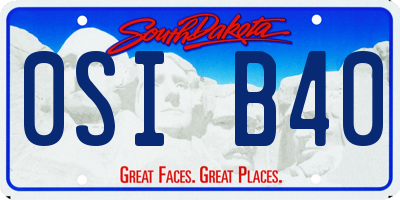 SD license plate 0SIB40