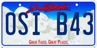 SD license plate 0SIB43