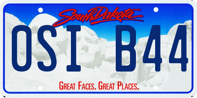 SD license plate 0SIB44