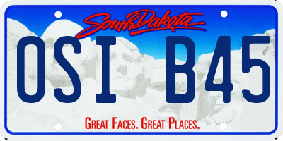 SD license plate 0SIB45