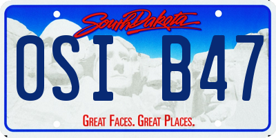 SD license plate 0SIB47