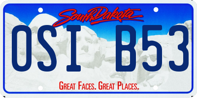 SD license plate 0SIB53