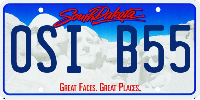 SD license plate 0SIB55