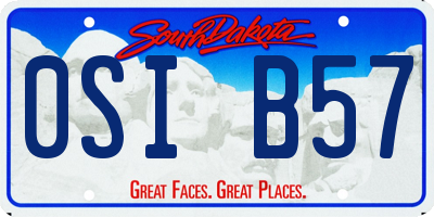 SD license plate 0SIB57