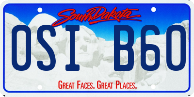 SD license plate 0SIB60
