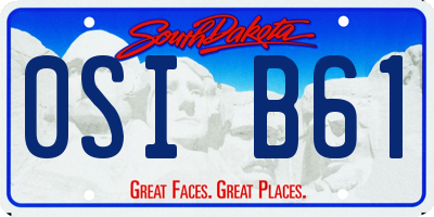 SD license plate 0SIB61
