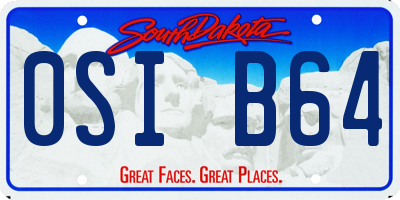 SD license plate 0SIB64