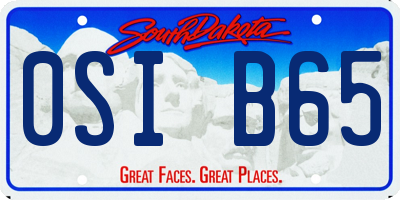 SD license plate 0SIB65