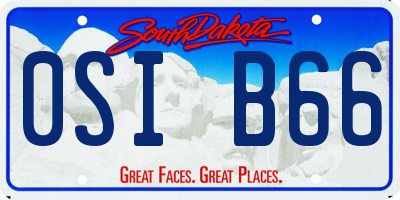 SD license plate 0SIB66
