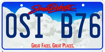 SD license plate 0SIB76