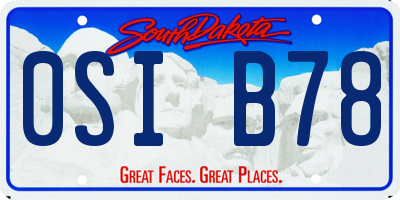 SD license plate 0SIB78