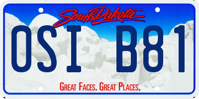 SD license plate 0SIB81