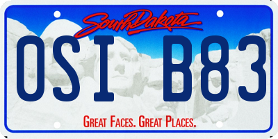 SD license plate 0SIB83