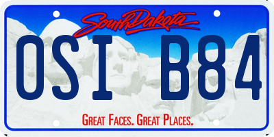SD license plate 0SIB84