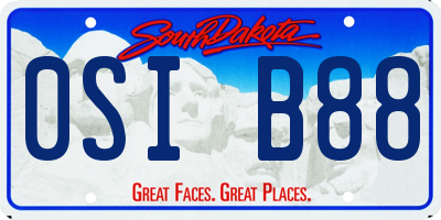 SD license plate 0SIB88