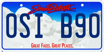 SD license plate 0SIB90