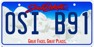 SD license plate 0SIB91
