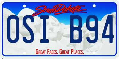 SD license plate 0SIB94
