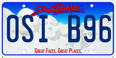 SD license plate 0SIB96