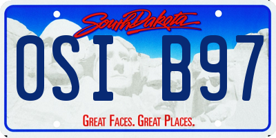 SD license plate 0SIB97