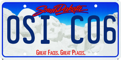 SD license plate 0SIC06
