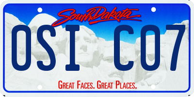 SD license plate 0SIC07