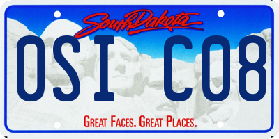 SD license plate 0SIC08