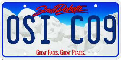 SD license plate 0SIC09
