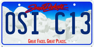 SD license plate 0SIC13
