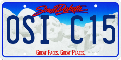 SD license plate 0SIC15