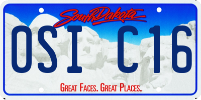 SD license plate 0SIC16