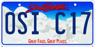SD license plate 0SIC17