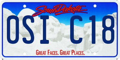 SD license plate 0SIC18
