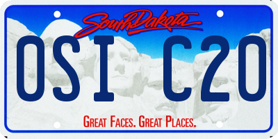 SD license plate 0SIC20