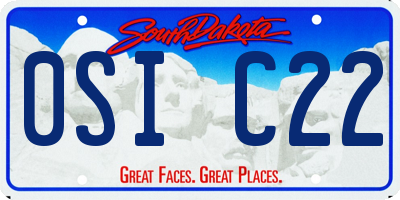 SD license plate 0SIC22