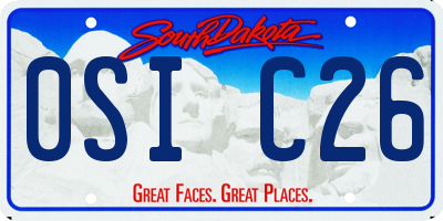 SD license plate 0SIC26
