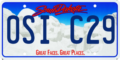 SD license plate 0SIC29