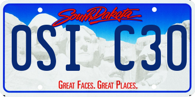 SD license plate 0SIC30