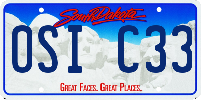 SD license plate 0SIC33