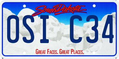 SD license plate 0SIC34