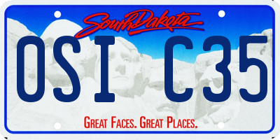 SD license plate 0SIC35