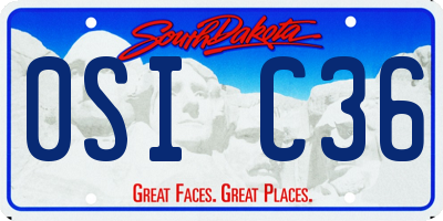 SD license plate 0SIC36