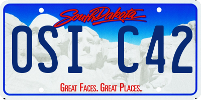 SD license plate 0SIC42