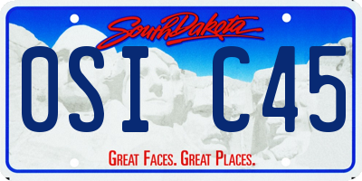 SD license plate 0SIC45