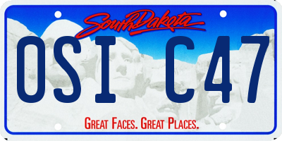 SD license plate 0SIC47