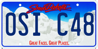 SD license plate 0SIC48