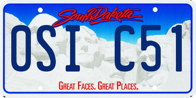SD license plate 0SIC51
