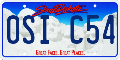 SD license plate 0SIC54